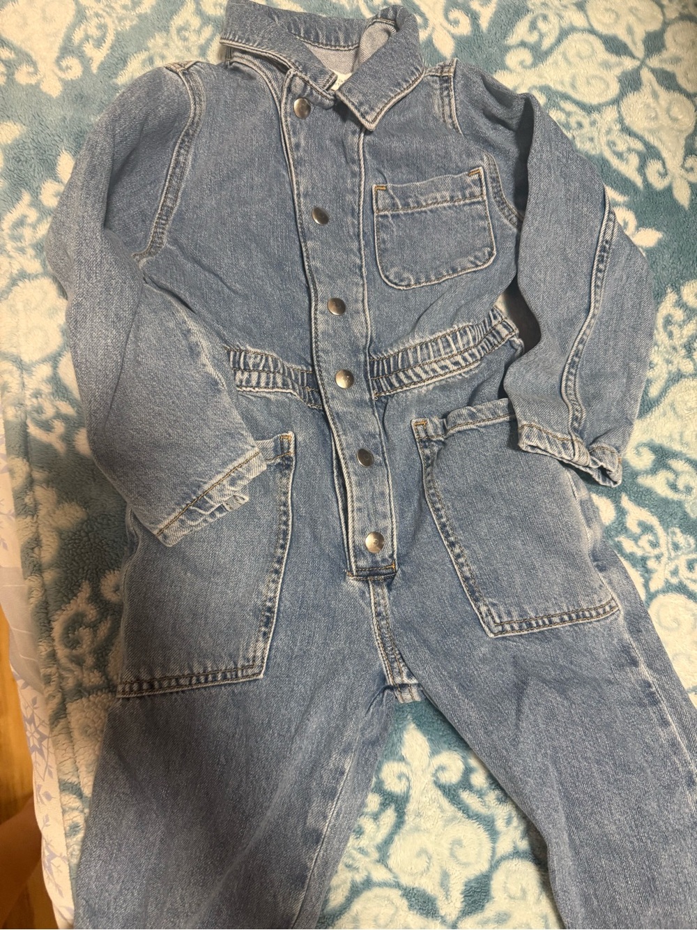 Zara Light Blue Denim Jumpsuit for Kids